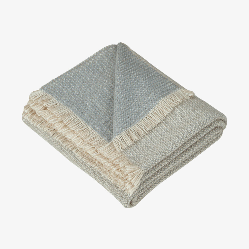 Doublesided handwoven alpaca & cashmere throw FOREST