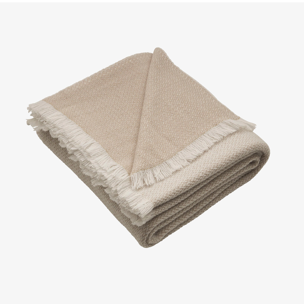 Doublesided handwoven alpaca & cashmere throw SAND