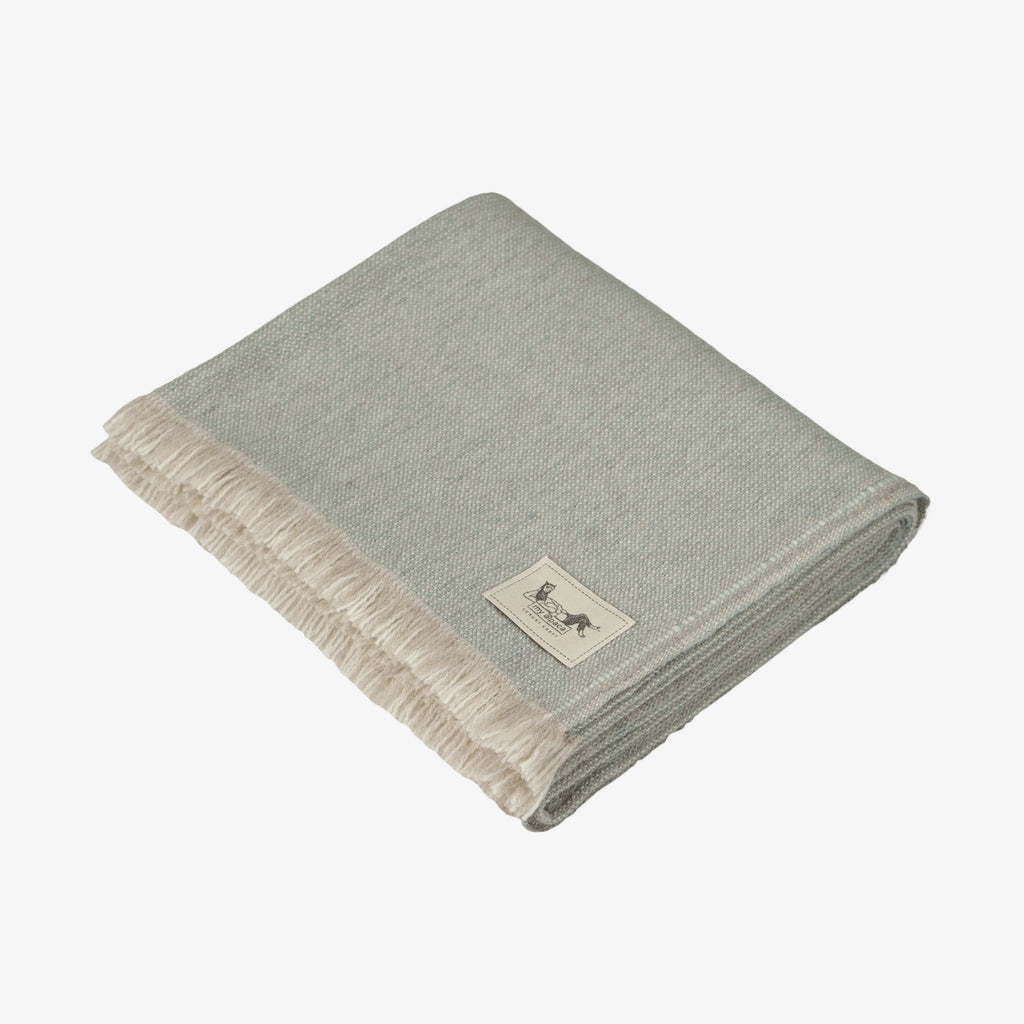 Handwoven alpaca & cashmere throw FOREST