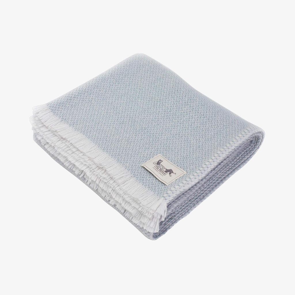 Doublesided handwoven alpaca & cashmere throw OCEAN