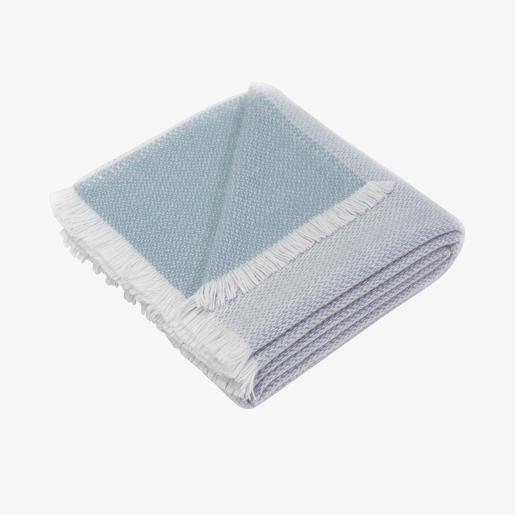 Doublesided handwoven alpaca & cashmere throw OCEAN