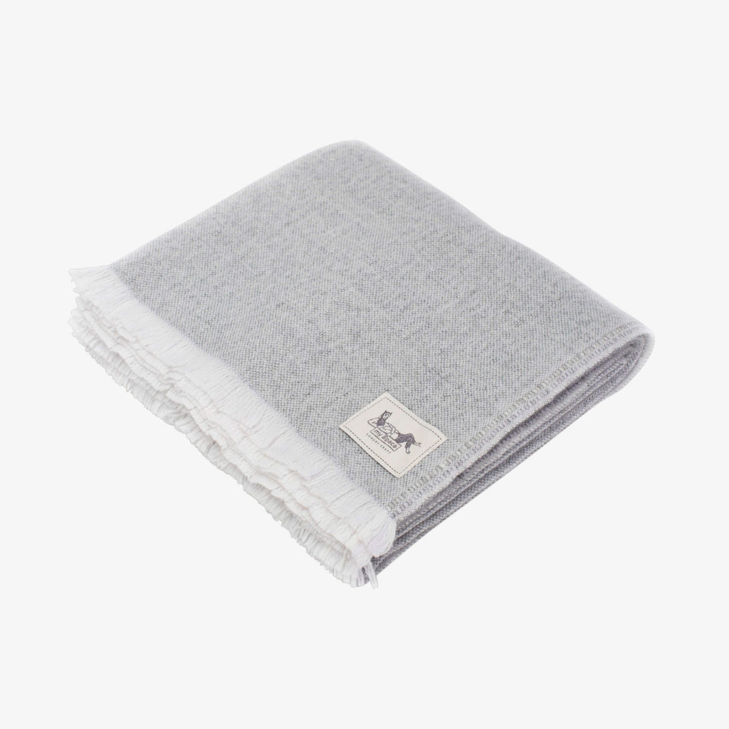 Handwoven alpaca & cashmere throw GREY MIST