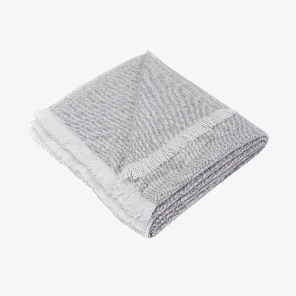 Handwoven alpaca & cashmere throw GREY MIST