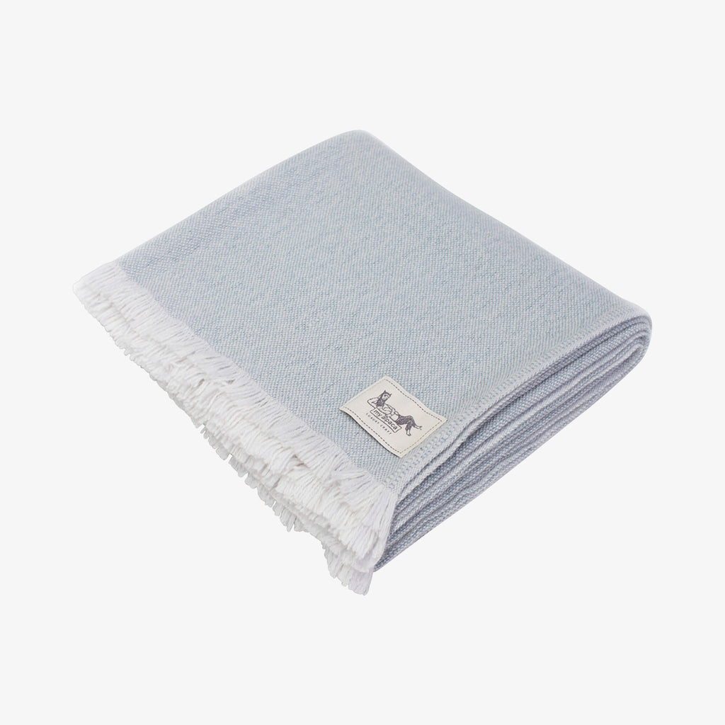 Handwoven alpaca & cashmere throw OCEAN