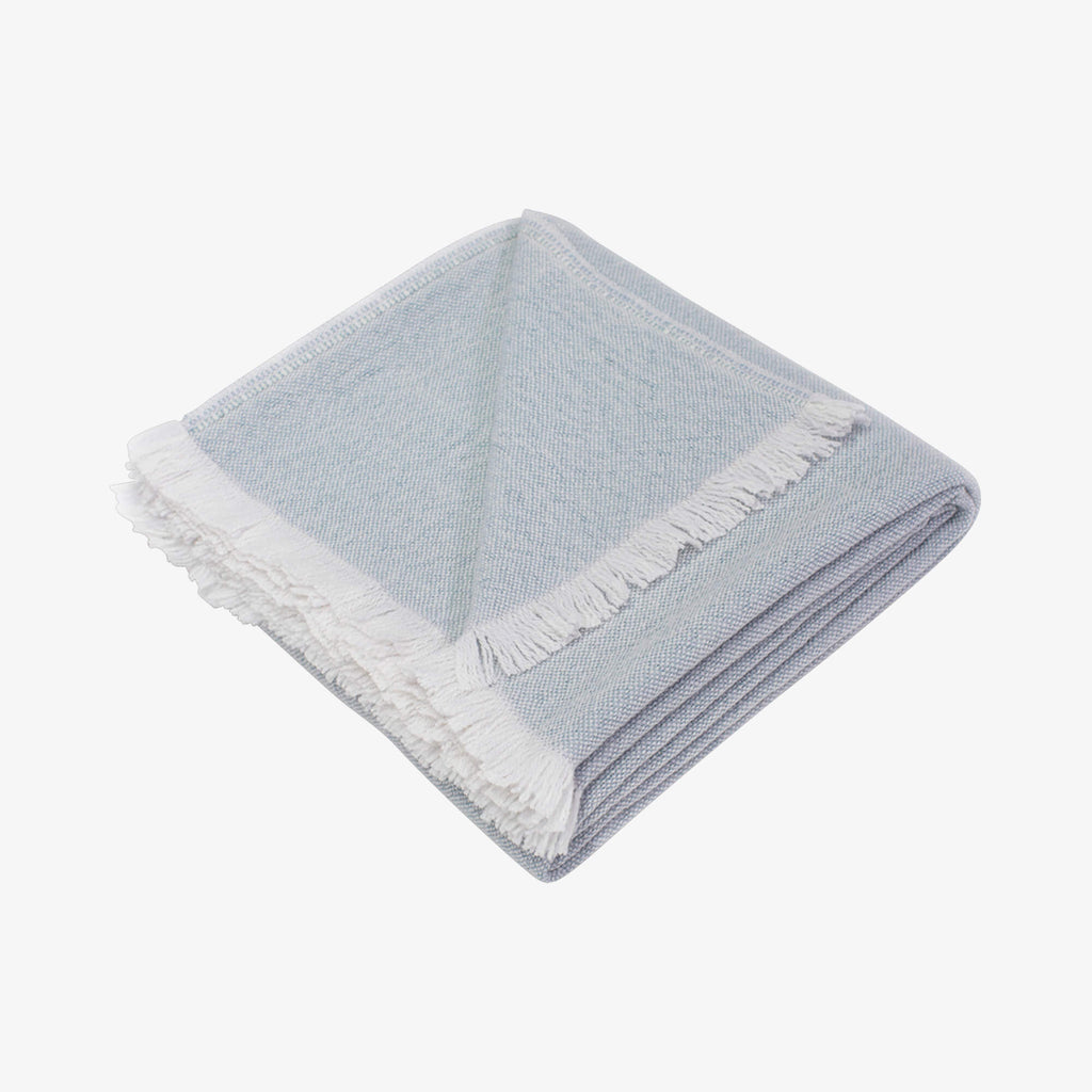 Handwoven alpaca & cashmere throw OCEAN
