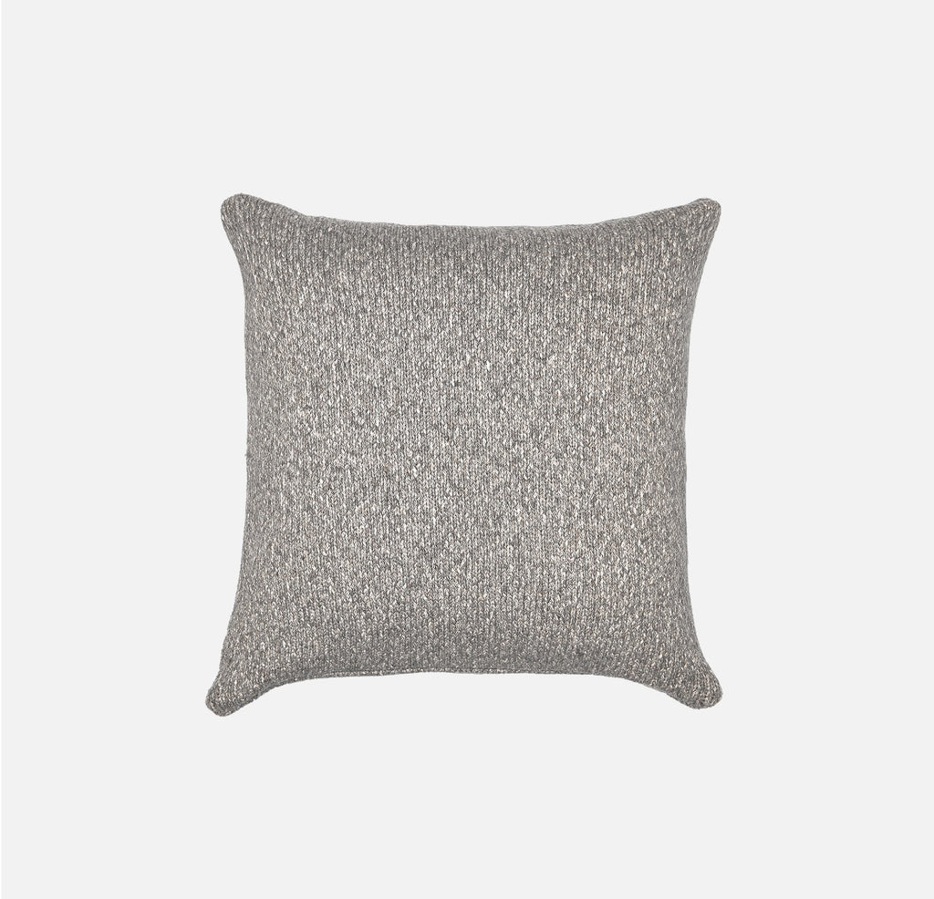 Hand knitted baby alpaca & cotton cushion NATURAL GREY