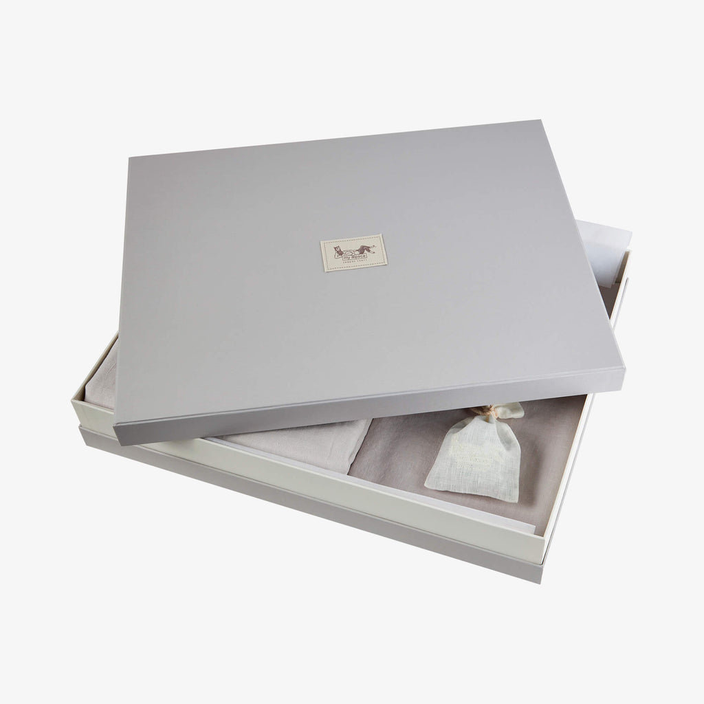 Fitted sheet MyAlpaca LOVES LINEN, Vanilla Cloud