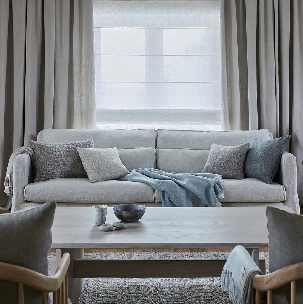 Doublesided handwoven alpaca & cashmere throw GREY MIST