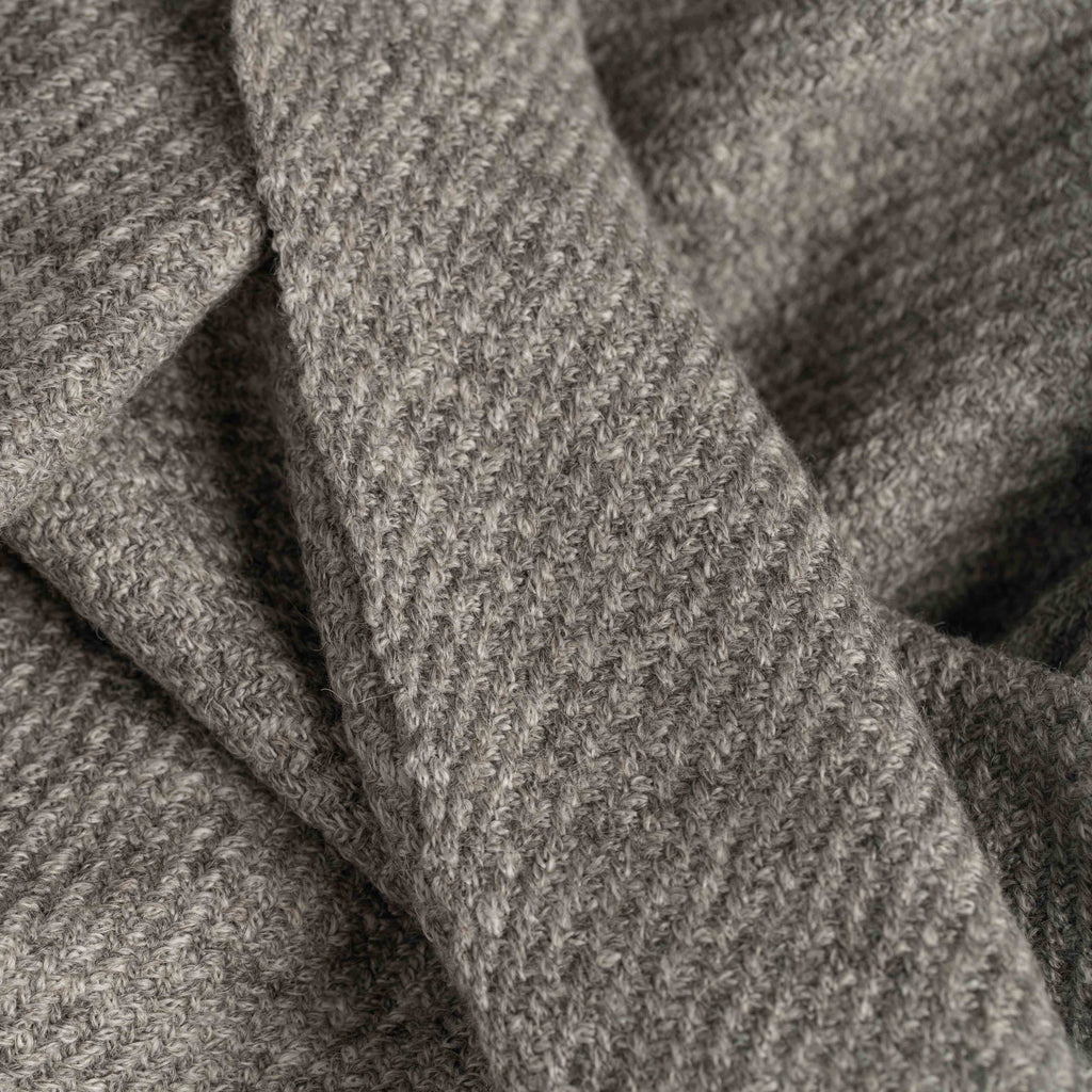 Handwoven baby alpaca & cotton throw NATUAL GREY