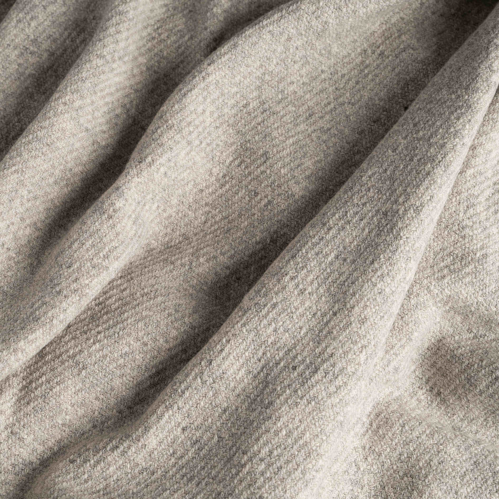 Handwoven baby alpaca & cotton throw NATUAL SILVER