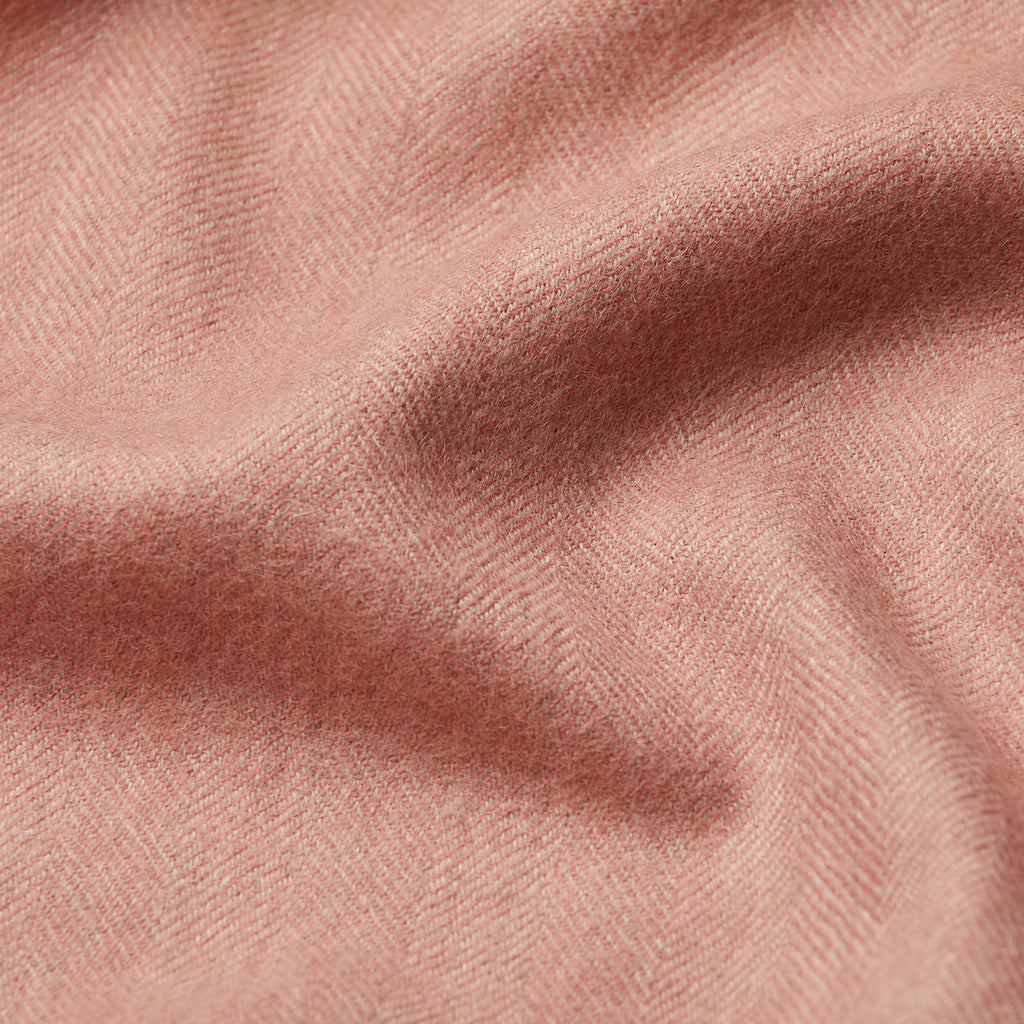 Plaid Exclusive Fishbone 100% baby alpaca NUDE PINK BEIGE