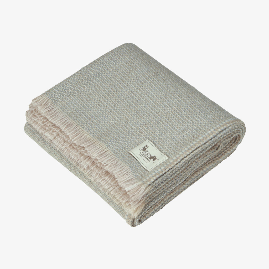 Doublesided handwoven alpaca & cashmere throw FOREST